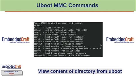 To get more information about a specific <b>command</b>, type help [<b>command</b>] in the <b>U-Boot</b> <b>command</b> line. . Uboot test command
